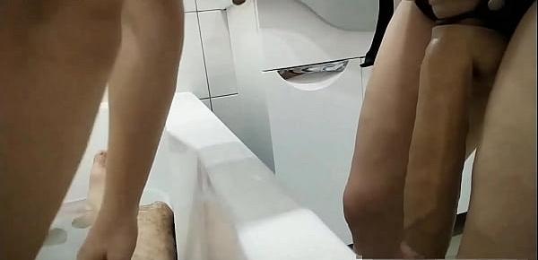  Wife wants to fuck husband in the bathroom with a big dildo
